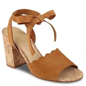 Marc Fisher Piya Lace-Up Cork Block Heel Sandals